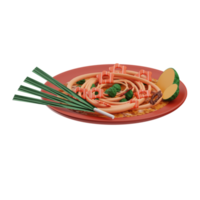 asiático comida almohadilla tailandés 3d ilustración png