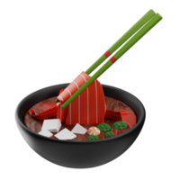 asiático comida Sukiyaki 3d ilustración png