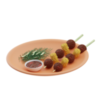 asiatico cibo yakitori 3d illustrazione png