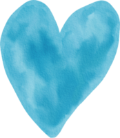 azul acuarela corazón elemento clipart png