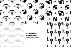 Asian Pattern Set vector