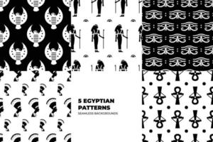 Egyptian Seamless Pattern Set vector