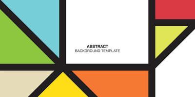 Abstract colorful geometric with black line vector illustration.