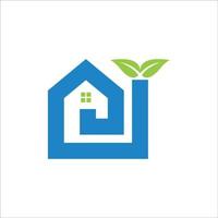 Eco home logo design vector