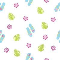 Summer seamless  pattern with sleepers and flowers vector