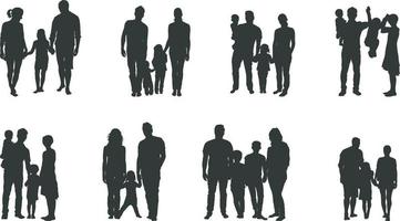 Family silhouette, Happy family silhouette vector