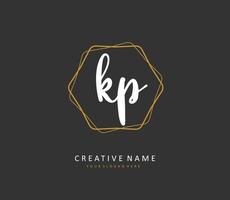KP Initial letter handwriting and  signature logo. A concept handwriting initial logo with template element. vector