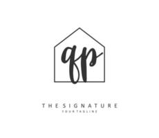 QP Initial letter handwriting and  signature logo. A concept handwriting initial logo with template element. vector