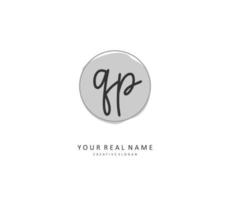 QP Initial letter handwriting and  signature logo. A concept handwriting initial logo with template element. vector