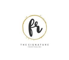 FR Initial letter handwriting and  signature logo. A concept handwriting initial logo with template element. vector