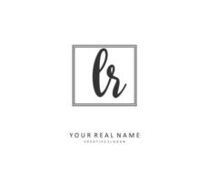 LR Initial letter handwriting and  signature logo. A concept handwriting initial logo with template element. vector