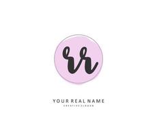 RR Initial letter handwriting and  signature logo. A concept handwriting initial logo with template element. vector