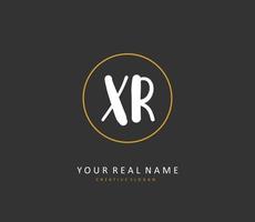 XR Initial letter handwriting and  signature logo. A concept handwriting initial logo with template element. vector