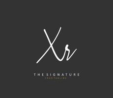 XR Initial letter handwriting and  signature logo. A concept handwriting initial logo with template element. vector