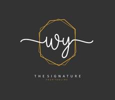 WY Initial letter handwriting and  signature logo. A concept handwriting initial logo with template element. vector