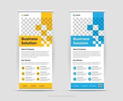 Vertical roll up banner, x stand business marketing template design. vector