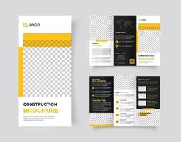 Construction trifold brochure template or company profile, Corporate construction brochure, Business proposal, home renovation trifold brochure design vector