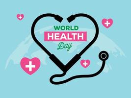 world health day celebration illustration template vector