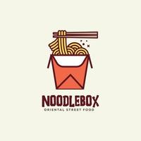 Noodle logo with paper bag vector template