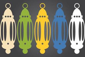 Arabic Lamp Design With Different Colors For Ramadan or Islamic Theme vector