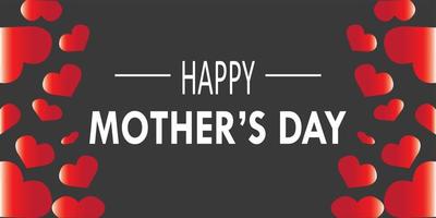 Happy Mother's Day Template With Love Icon and Black Background vector