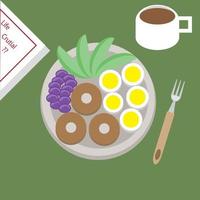 sencillo sano desayuno con café vector