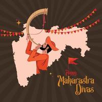 Happy Maharashtra Day celebrations Mavala with tutari vector