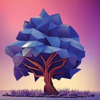 low poly tree abstract vector