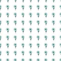 Naive flower seamless pattern. Cute floral endless background. vector