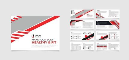 16 Pages Geometric Business Brochure with modern abstract design. Use for marketing, print, annual report and business presentations vector