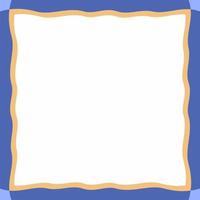 Simple blue and beige wavy pattern background. Frame or border with empty space. Vector material.