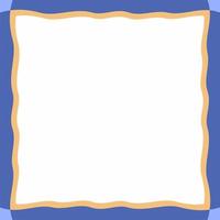 Simple blue and beige wavy pattern background. Frame or border with empty space. Vector material.