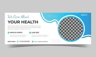 Medical healthcare timeline cover design template with gradient color vector