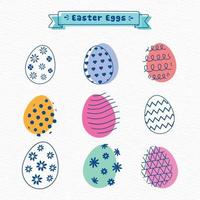 Collection Of Colorful Easter Eggs Vector illustration, Different type of Clipart Design on it