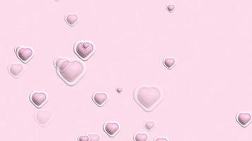 cute pastel flying flow pink heart background video