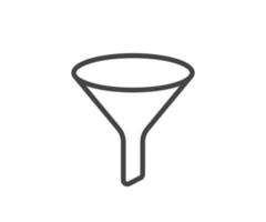 Funnel icon vector. Sort sign, filter symbol black and white. vector