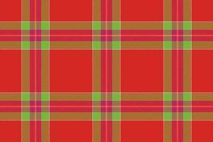 Plaid background, check seamless pattern in red. Vector fabric texture for textile print, wrapping paper, gift card or wallpaper.
