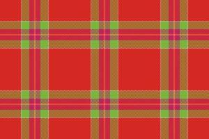 Plaid background, check seamless pattern in red. Vector fabric texture for textile print, wrapping paper, gift card or wallpaper.