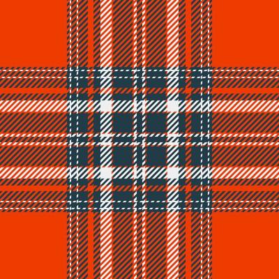 Plaid check pattern in orange and red colors. Seamless fabric texture. Tartan textile print.