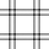 Plaid seamless pattern in black white. Check fabric texture. Vector textile print.
