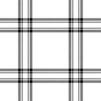 Plaid seamless pattern in black white. Check fabric texture. Vector textile print.