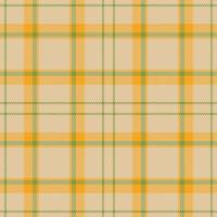 Plaid seamless pattern in yellow. Check fabric texture. Vector textile print.