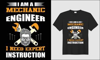 mecánico ingeniero expartir ilustración rango vector t camisa diseño