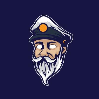 Captain ship character head vector illustration