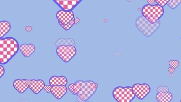 carino checker rosa cuore movimento sfondo video