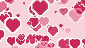estetica carino pixel rosa cuore sfondo video