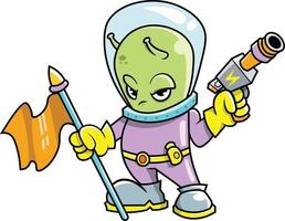 Space Alien Mascot Cartoon Character vector