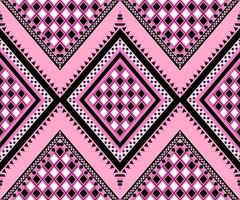 Ethnic folk geometric seamless pattern in dark pink tone in vector illustration design for fabric, mat, carpet, scarf, wrapping paper, tile and more