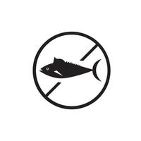 One color vector food icon, allergens and ingredients fish