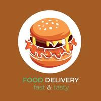 Food delivery. Fast and tasty. Vector illustration